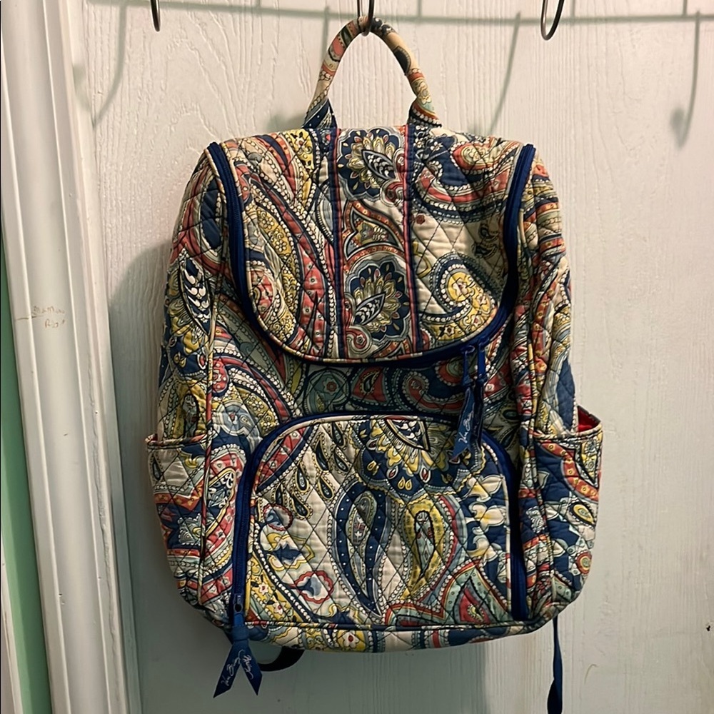 Vera Bradley Red and Blue Backpack Quilted Design